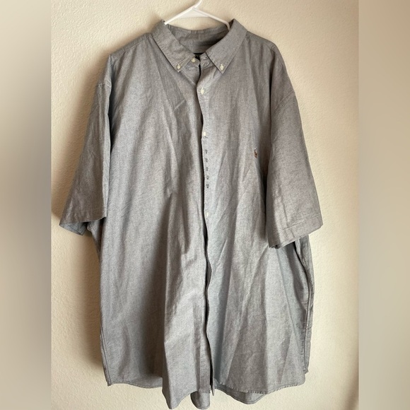 Polo Ralph Lauren Big & Tall Short Sleeve Oxford Woven Shirt Color Slate 3XLT - Picture 2 of 8